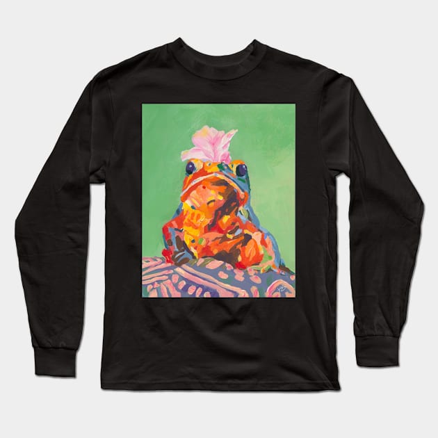 Rainbow Frog Acrylic Pop-Art Long Sleeve T-Shirt by venglehart